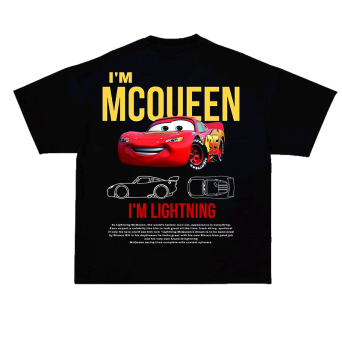 mcqueen tee strona mockup T-shirt mcqueen - nadruk na plecach