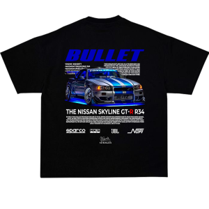 T-shirt bullet - nadruk na plecach