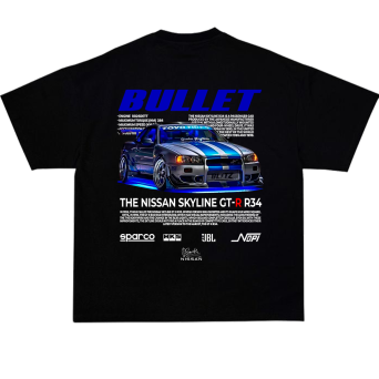 nissan strona mockup T-shirt bullet - nadruk na plecach