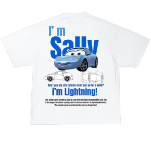 T-shirt sally biały - nadruk na plecach