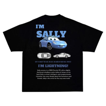 czarne sally T-shirt sally - nadruk na plecach